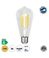 GLOBOSTAR® PEAR 99090 Λάμπα E27 ST64 LED 7W 1470lm 360° AC 220-240V IP20 Θερμό Λευκό 2700K - Long Filament Chip - Διάφανο - Μ6.4 x Π6.4 x Υ14.5cm - 3 Χρόνια Εγγύηση